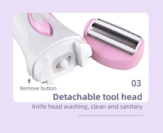 Rechargeable Lady Shaver & Epilator - Full Body Hair Removal, 30 Tweezers, Active Massage