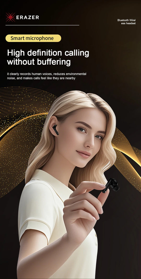 Wireless Bluetooth Earbuds - HiFi Stereo Sports Noise Reduction Headphones