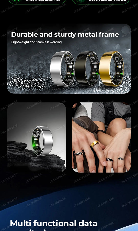 Smart Ring - Bluetooth Health Monitor Heart Rate Blood Oxygen Tracker