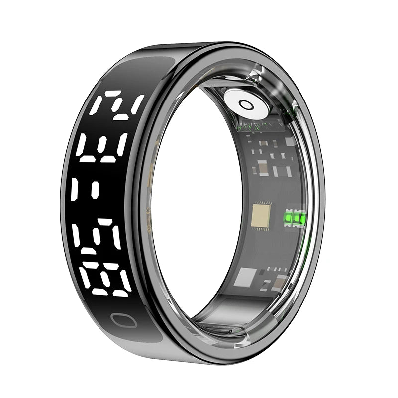 Smart Ring - LED Display Heart Rate Blood Oxygen Monitor Waterproof