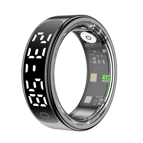 Smart Ring - LED Display Heart Rate Blood Oxygen Monitor Waterproof