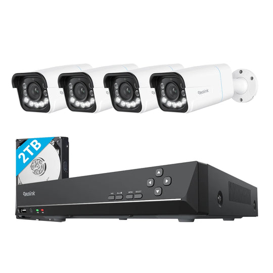 Outdoor Security Camera System - 4K 8CH PoE NVR with 8MP IP Cameras & Night Vision