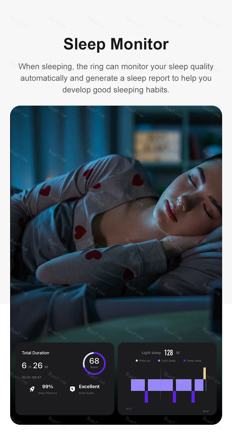 Smart Ring Fitness Tracker - Waterproof Health Monitor