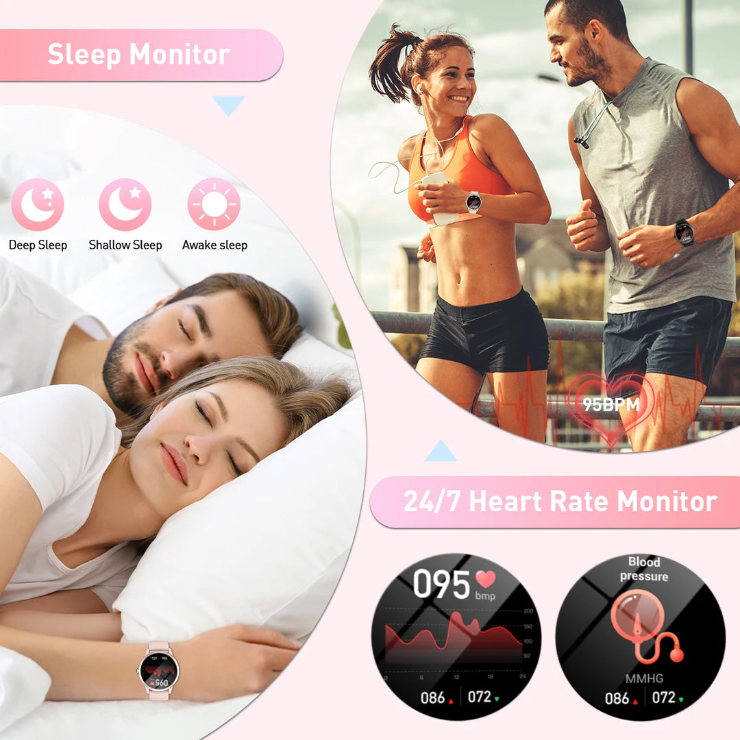 Women's Bluetooth Smart Watch - Heart Rate Blood Pressure Monitor Waterproof Smartwatch for Android & iOS