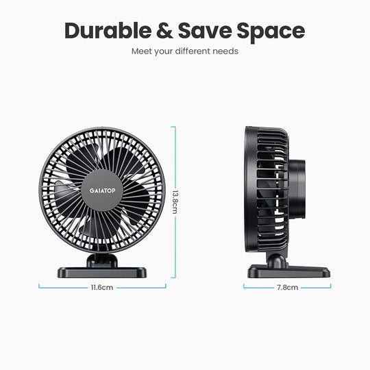 GAIATOP Mini USB Desktop Fan - Portable Quiet Cooling Fan with 3 Speed Settings
