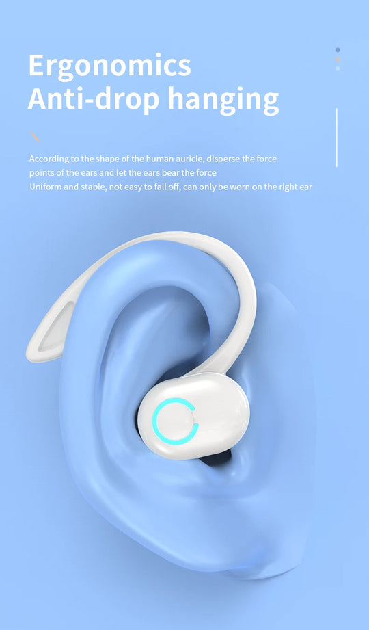 TWS Bluetooth 5.2 Earbuds - Single In-Ear Wireless Headset with Mic & ANC