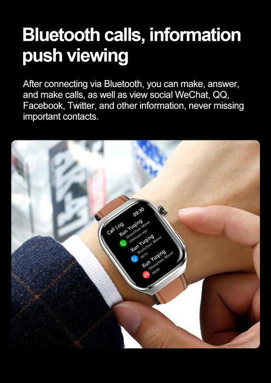 ECG+PPG Health Smartwatch - Heart Rate, Blood Pressure & BT Call Monitor