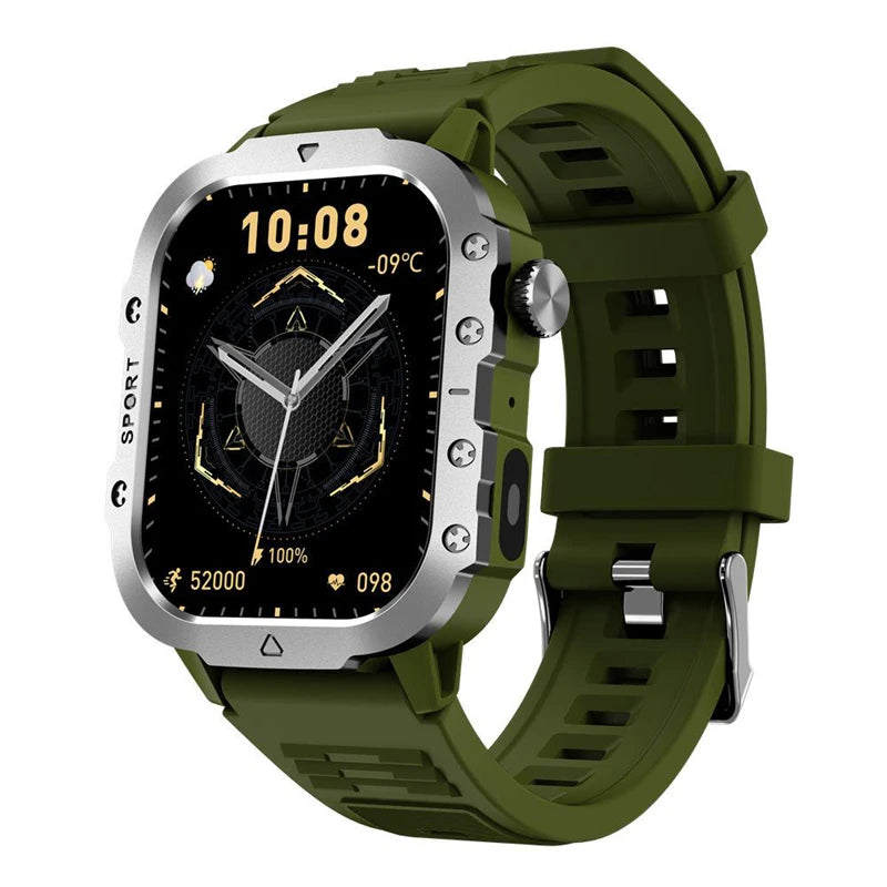 Military Smart Watch for Men - IP68 Outdoor Sports Fitness Tracker with Bluetooth Call