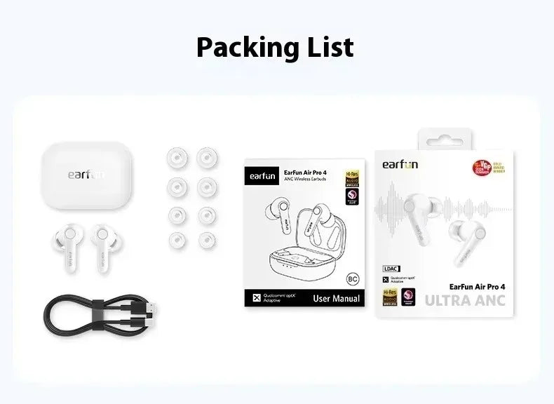 Bluetooth Earbuds - Active Noise Reduction Waterproof Gaming Earphones