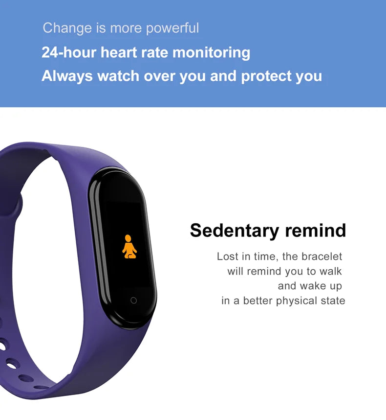 Smart Watch Wristband - Waterproof Blood Pressure Heart Rate Monitor