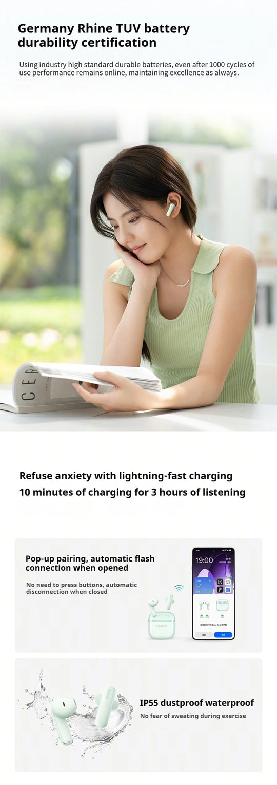 Wireless Bluetooth Earbuds - Noise Reduction Waterproof Low Latency