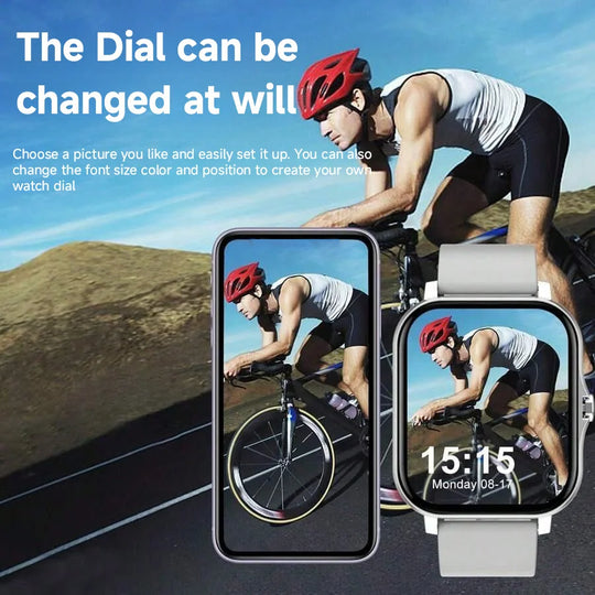 Square Sport Smartwatch - Heart Rate & Sleep Monitor with BT Call