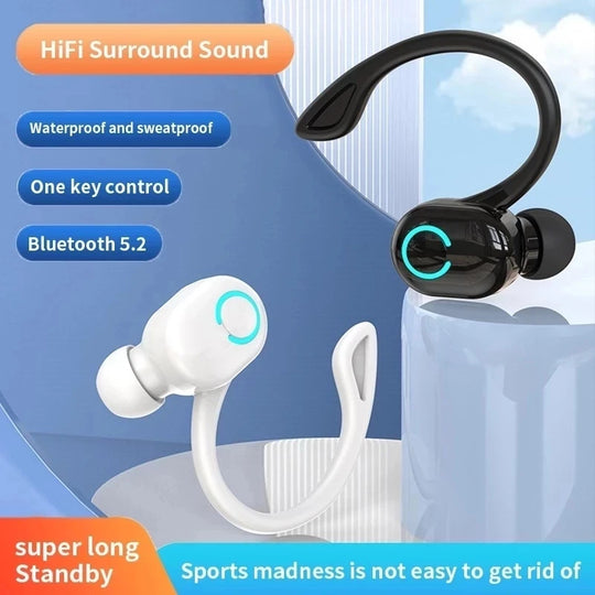 TWS Bluetooth 5.2 Earbuds - Single In-Ear Wireless Headset with Mic & ANC