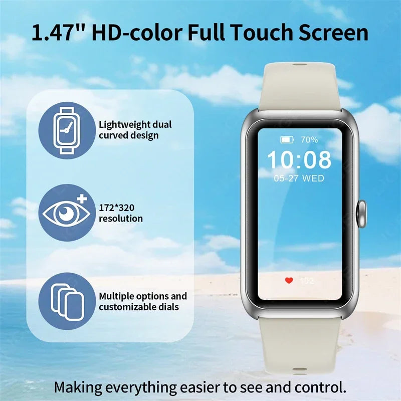Fitness Tracker with Heart Rate & Sleep Monitor - Waterproof Smart Watch for Women & Men