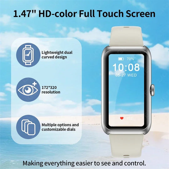 Fitness Tracker with Heart Rate & Sleep Monitor - Waterproof Smart Watch for Women & Men