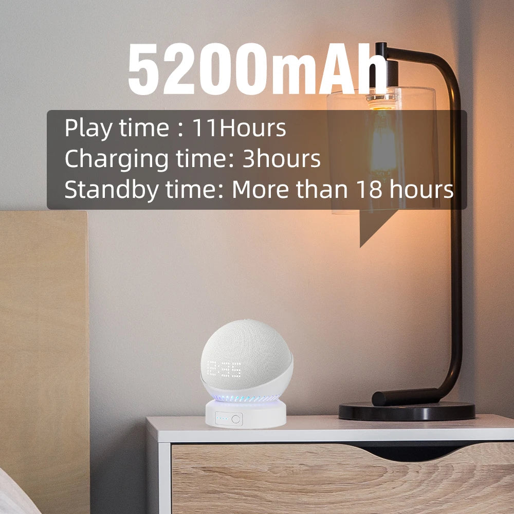 Echo Dot Battery Base - Portable Rechargeable Wireless Base for Echo Dot 4th & 5th Gen
