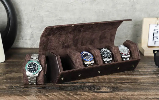 Leather Watch Roll Box - 1/2/3/4/6/8 Slots Travel Case & Display Holder - for Men & Women