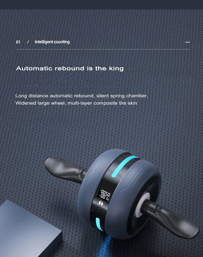 Intelligent Automatic Rebound Ab Roller, Abdominal Wheel for camping, Silent Fitness, Abdominal Strengthening Wheel