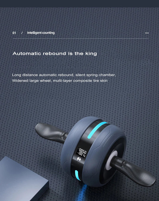 Intelligent Automatic Rebound Ab Roller, Abdominal Wheel for camping, Silent Fitness, Abdominal Strengthening Wheel