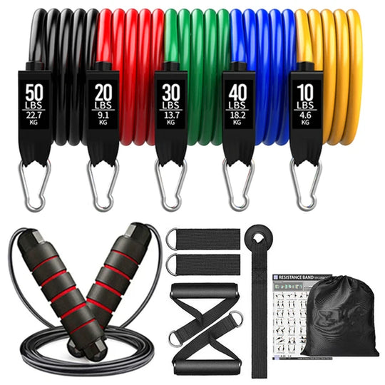 300lb Fitness Booty Resistance Elastic Band Workout for Training Home Exercise Sport Gym Dumbbell Harness Set Expander Equipment