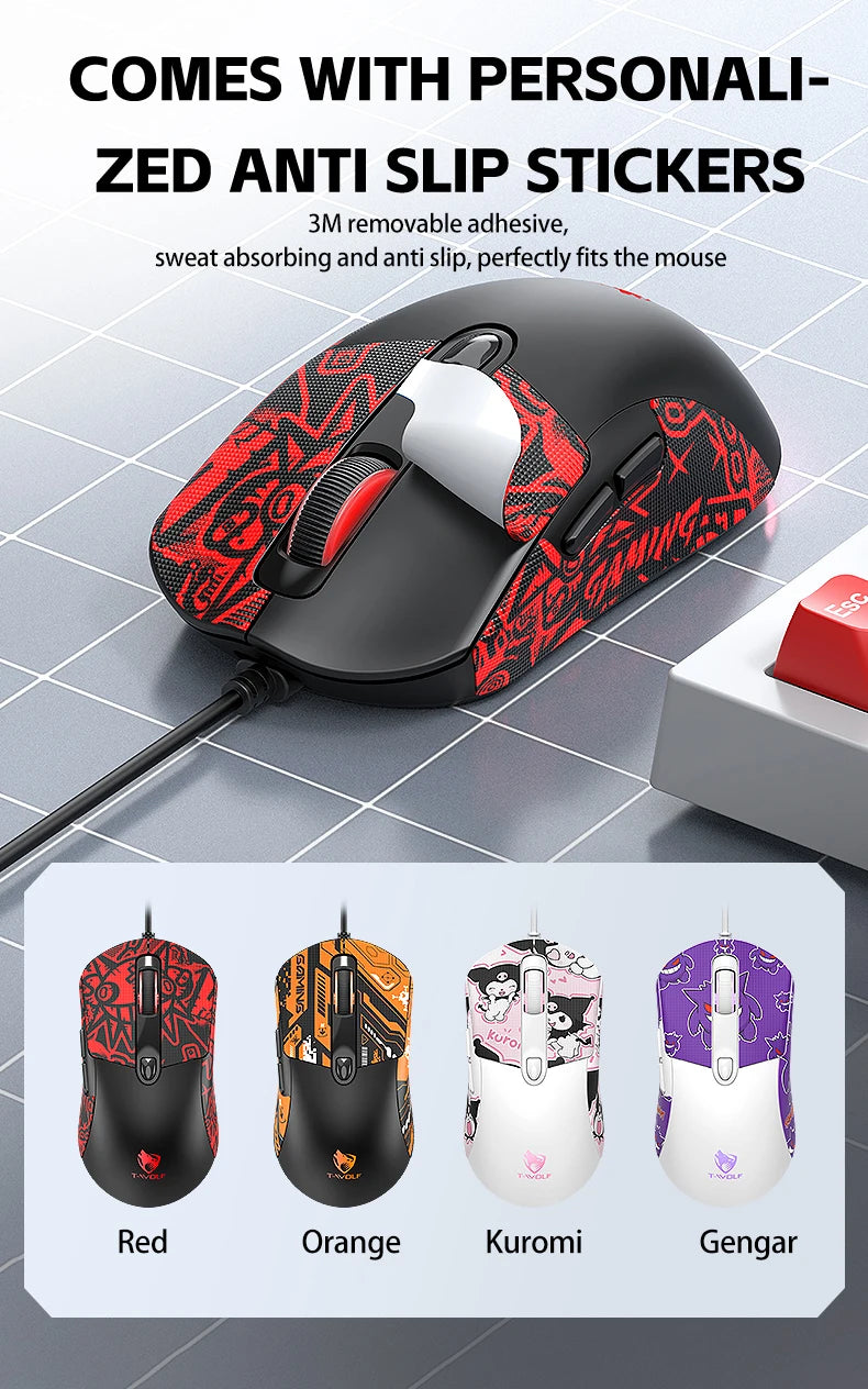 Wired Gaming Mouse - 6-Key High Precision Optical Mouse for PC & Laptop