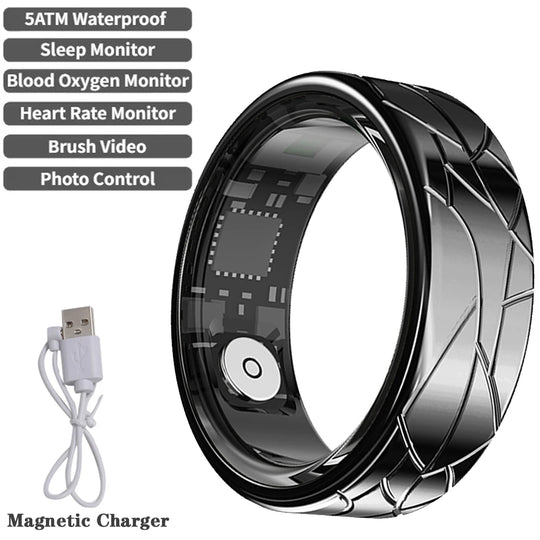 Smart Ring - Heart Rate Blood Oxygen Monitor IP68 Waterproof