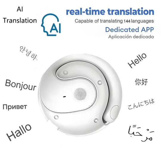 AI Translator Earbuds - Real-Time Translation Wireless Bluetooth Waterproof