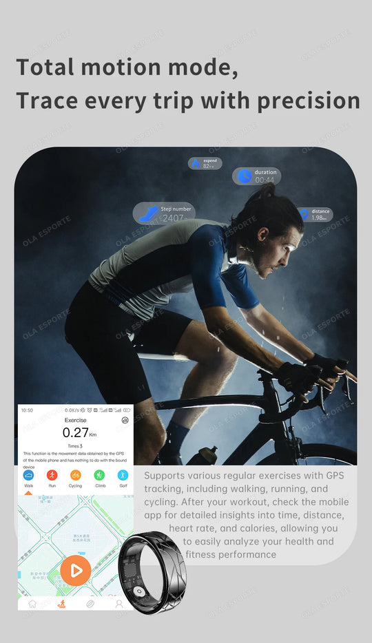 Smart Ring - Heart Rate Blood Oxygen Monitor IP68 Waterproof