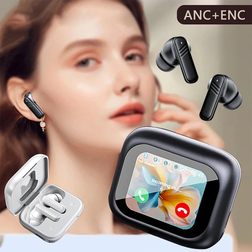 Wireless Earbuds - Touch Screen ANC ENC Noise Cancelling Bluetooth