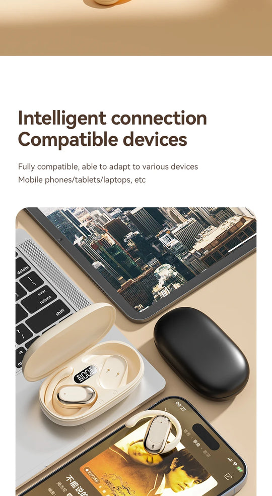 Open-Ear Wireless Earbuds - Bluetooth Low Latency Gaming Sports Headphones