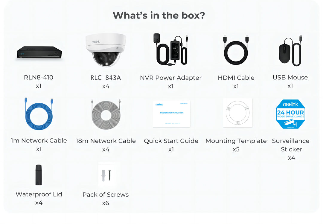 Outdoor Security Camera System - 4K 8CH PoE NVR with 8MP IP Cameras & Night Vision