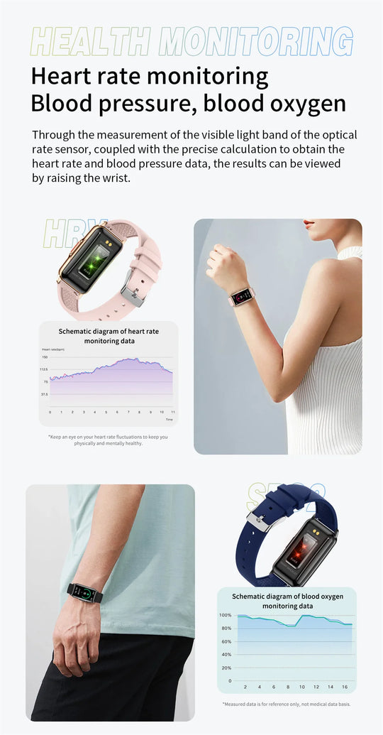 Smart Bracelet for Women - Waterproof Fitness Tracker Heart Rate Monitor
