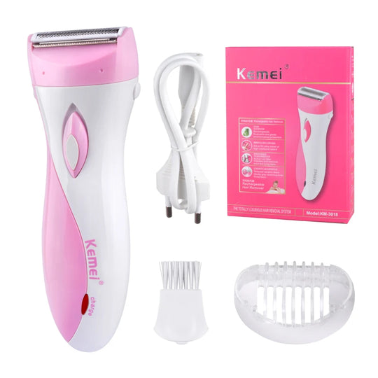 Rechargeable Lady Shaver & Epilator - Full Body Hair Removal, 30 Tweezers, Active Massage