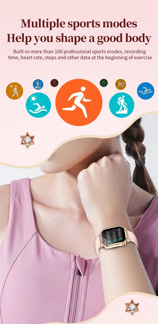Luxury Smart Watch for Women - 1.75" HD Bluetooth Call Heart Rate Fitness Tracker