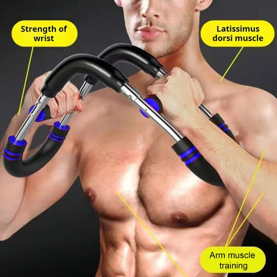 65*17.5cm Twister Arm Exerciser With Foam Handle 40-50kg Adjustable Chest Workout Bar Forearm Triceps Muscle Fitness Equipment