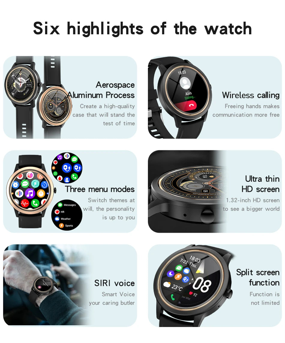 Women's Bluetooth Smart Watch - Heart Rate Blood Pressure Monitor Waterproof Smartwatch for Android & iOS