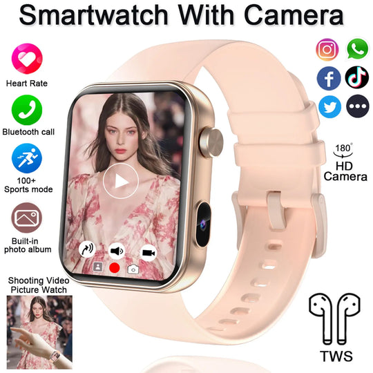 Smart Watch with Camera - Photo Video Heart Rate Bluetooth Call Waterproof