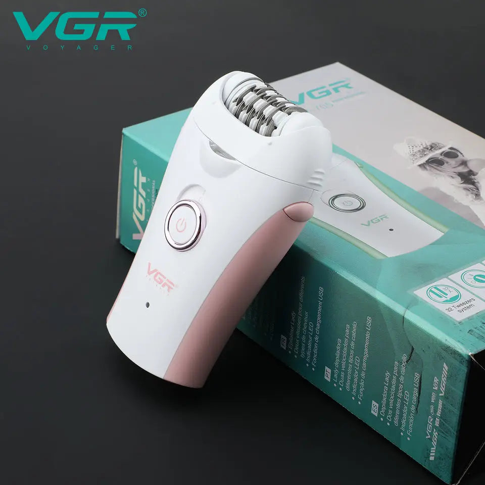 Women Electric Epilator - Wet & Dry, 32 Tweezers, 2 Speeds, USB Charging - for Face, Body, Legs & Bikini