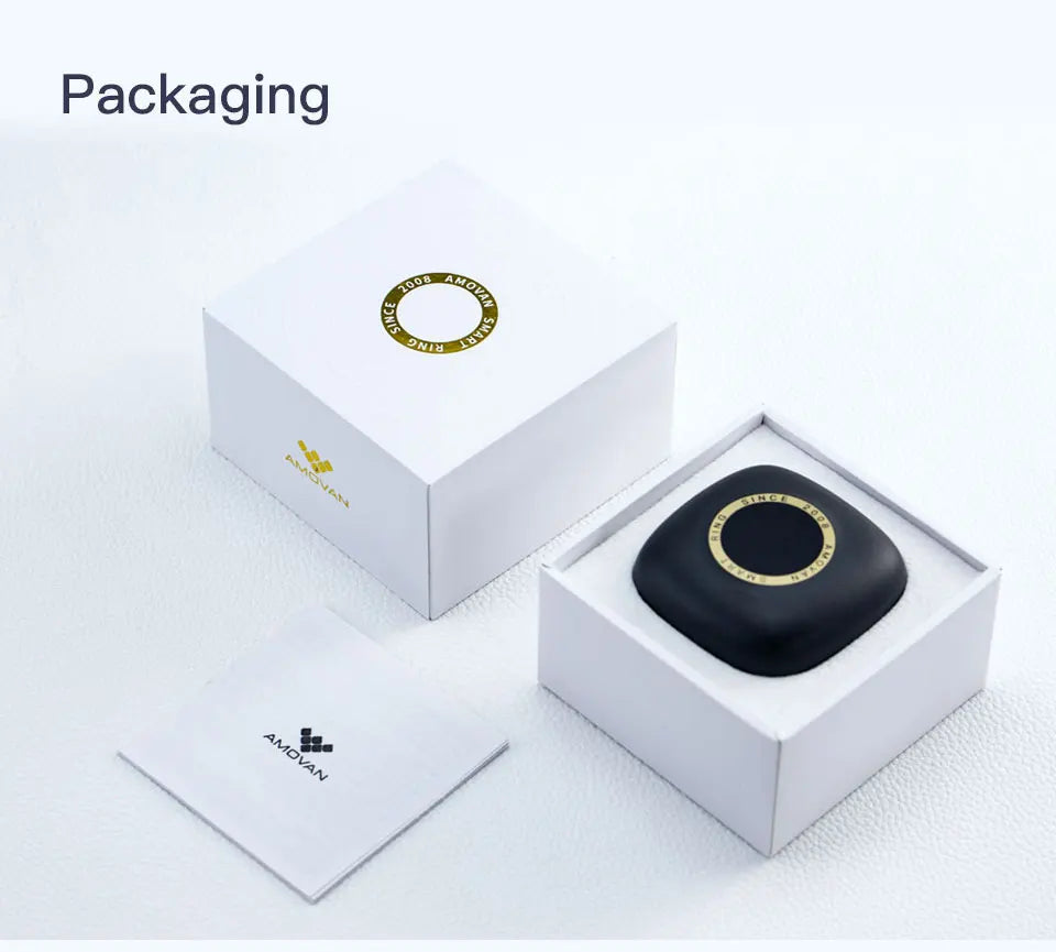 Smart Ring Fitness Tracker - Heart Rate Sleep Monitor with Charging Case