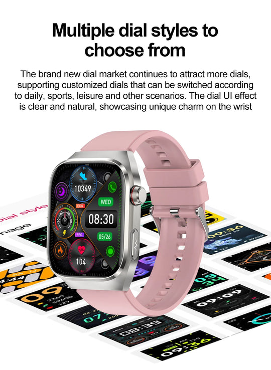 ECG+PPG Health Smartwatch - Heart Rate, Blood Pressure & BT Call Monitor