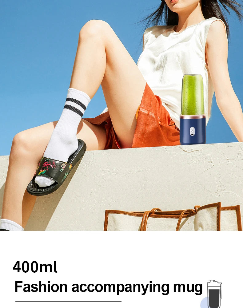 Portable Juicer Cup - 6-Blade Blender Bottle for Smoothies & Fresh Juice