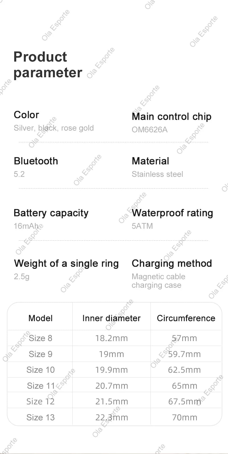 Smart Ring - 5ATM Waterproof with Heart Rate, Sleep & Health Monitoring