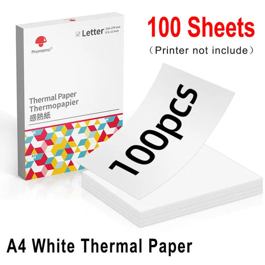 Portable Thermal Printer - Wireless A4 Bluetooth for Android, iOS & Laptop