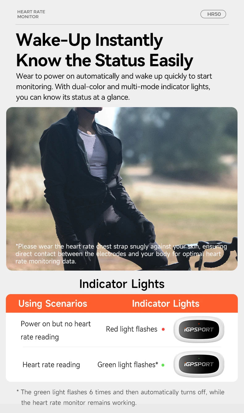 Heart Rate Monitor Sensor - Waterproof Bike Computer Fitness Tracker