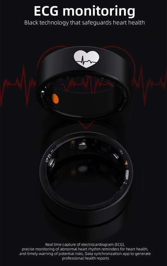 ECG Smart Ring - Heart Rate Body Temperature Health Tracker