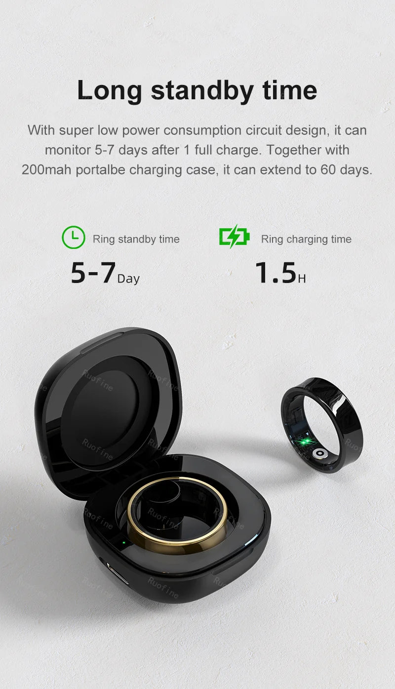 Smart Ring Fitness Tracker - Waterproof Health Monitor