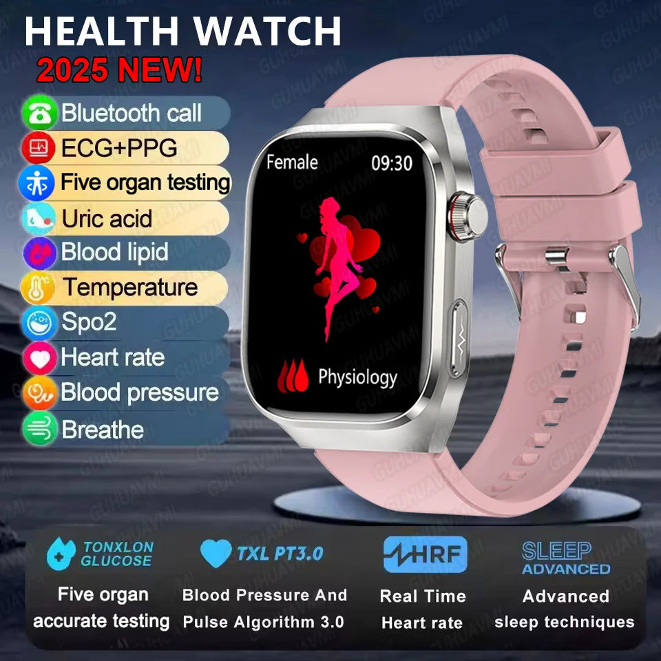 ECG+PPG Health Smartwatch - Heart Rate, Blood Pressure & BT Call Monitor