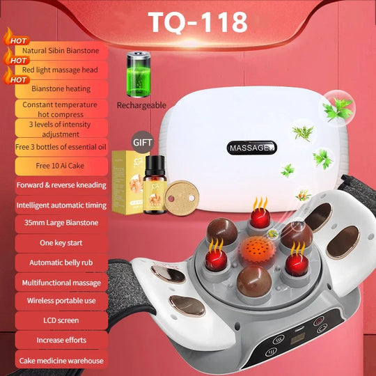 Electric Moxibustion Heating Belt Massager Neck Waist Leg Massage Improve Indigestion