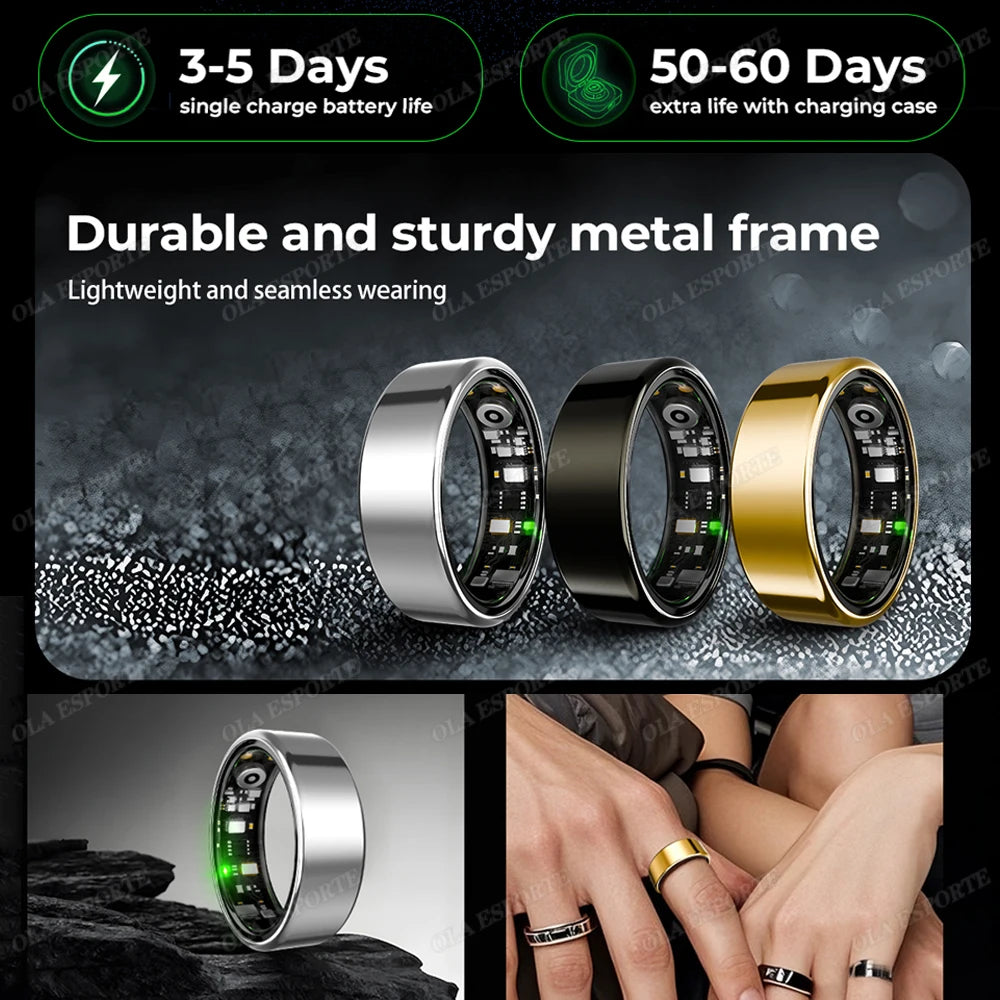 Smart Ring - Bluetooth Health Monitor Heart Rate Blood Oxygen Tracker