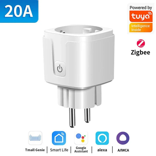 Smart Plug EU - WiFi & Zigbee, 16A/20A, Power Monitor & Timer - Works with Alexa & Google Home